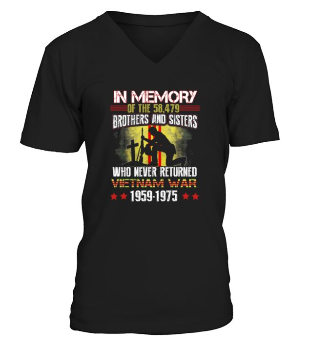 In Memory Of The 58479 Brothers And Sisters Who Never Returned Vietnam War Memorial Day V-Neck T-shirt