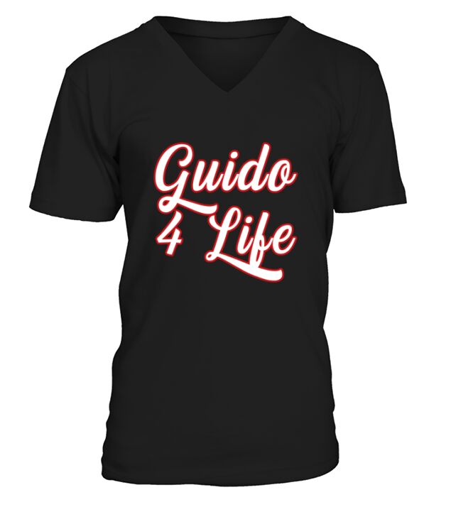 Guido For Life GTL New Jersey Garden State Shore V-Neck T-shirt