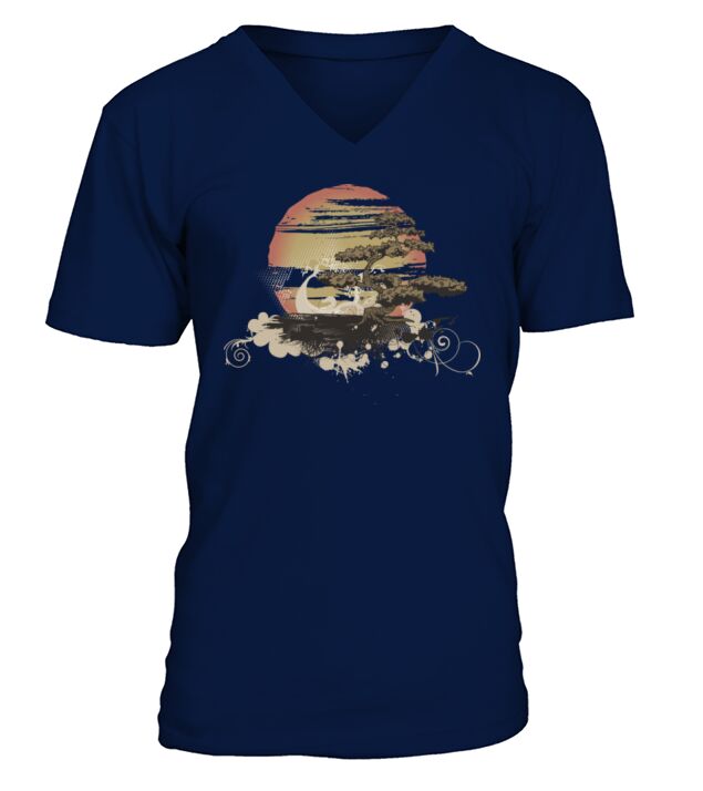 Bonsai Scene V-Neck T-shirt
