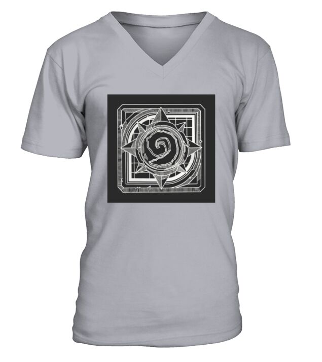 Hearthstone Logo White Lined V-Neck T-shirt